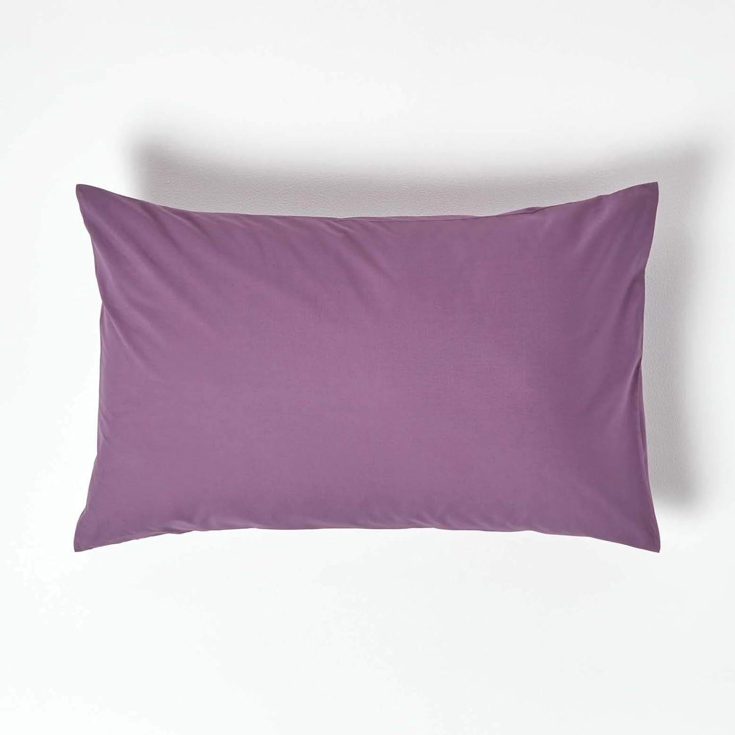 Homescapes Grape Purple Pure Egyptian Cotton Pillowcase Standard Size 200 Tc 400 Thread Count Percale Equivalent Housewife Pillow Case Pack Of 4