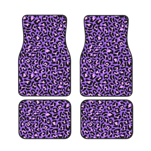 Alfombrillas de leopardo rosa para coche juego de 4 piezas de neopreno