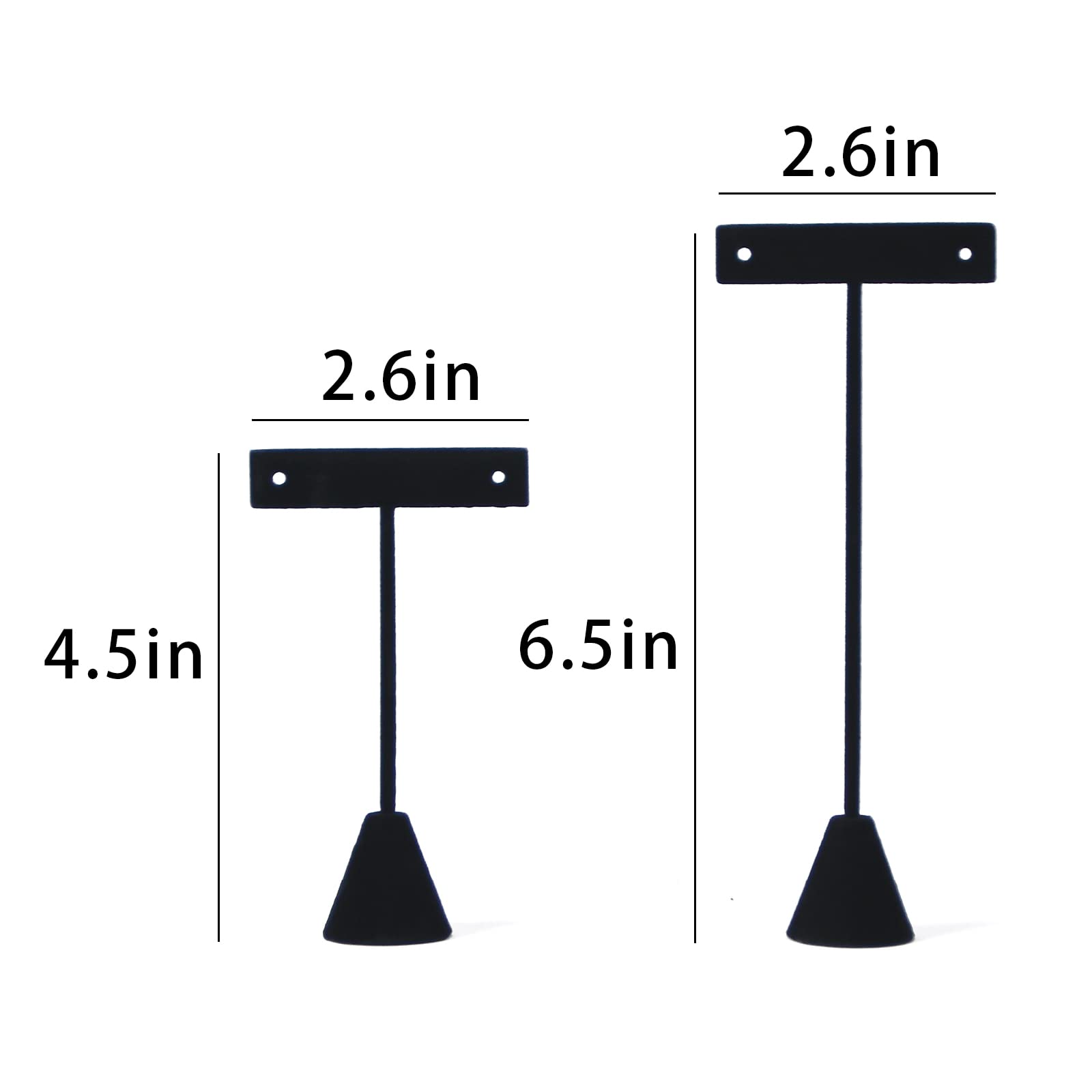 Justsoso 4Pcs Hanging Velvet Earring Holder for selling T Shape Earring Display Stand for Home Bedroom hoop earring jewelry organizer storage rack for show (4.5