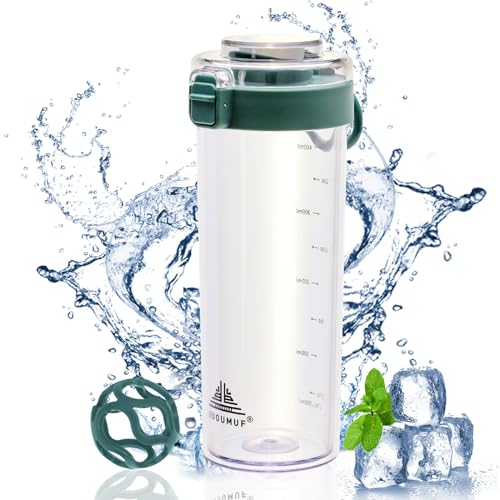 OUOUMUF Shaker, Protein Cocktailshaker, für super cremige Fitness-Cocktails, Proteinshaker 500 ml - haltbare, luftdichte und geruchsfreie Tasse, BPA-frei (Blau)