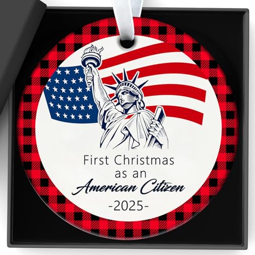 Christmas Ornaments 2025, First Christmas As an American Citizen Hanging Ornaments American Citizenship Gifts New Us Citizen Ornament for Congratulations On Immigration, Immigrants Naturalization