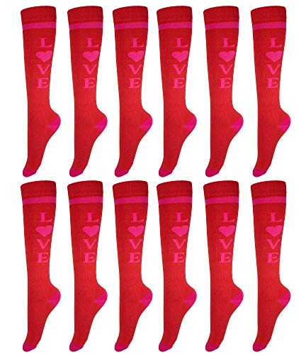 Gelante 12 pares de calcetines hasta la rodilla para mujer, Pattern 20, Talla única