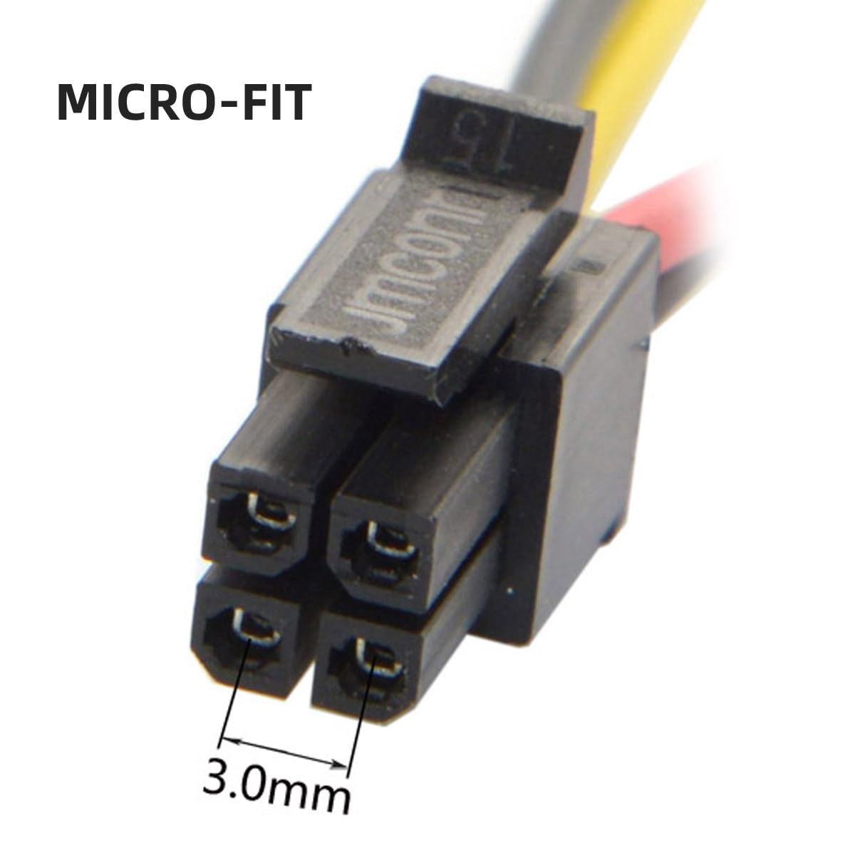 CY Kabel zasilający ATX do złącza Molex Micro Fit 4-pinowy męski na męski kabel zasilający 12 V skok 20AWG = 3,0 mm