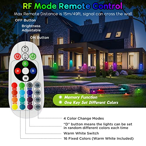 Junview Low Voltage Deck Lights 5W Fence ligts 12V-24 AC/DC Warm White RGBW Accent Stair Post Railing Step Lights Landscape Lighting for Outdoor Wall Fence Steps 6Pack with Connectors - Image 4