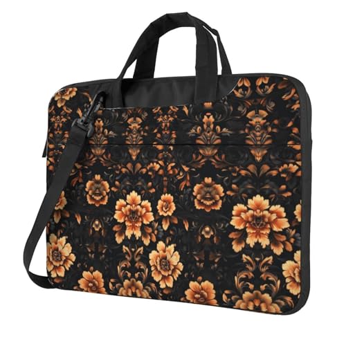Housse ordinateur 15,6 pouces rembourrée floral beige marron