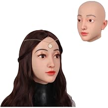 Realistic Silicone Female Head Mask for MTF Crossdressing - Full Head Breathable Mask for Cosplay, Halloween Disguise