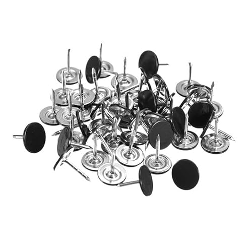 Reißnägel Schwarz 100 Stück Pinnadeln Stahlspitze für Polsternägel, Reißzwecken, Wand, Kork, Foto