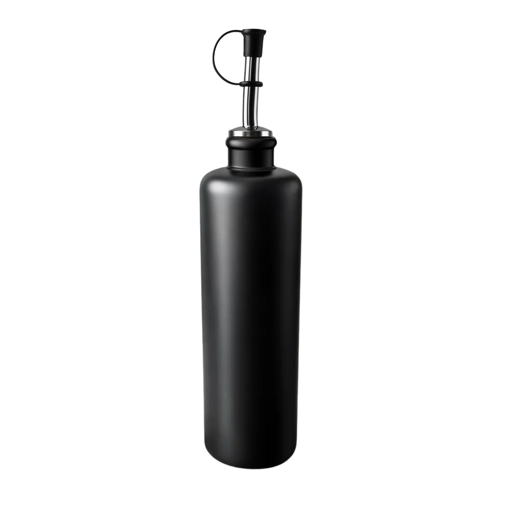 mikken Ölflasche 500 ml Keramik schwarz mit Ausgießer und Etikett Made in Germany