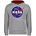 Produktbild Shirtracer Up to Date Kind - NASA Meatball Logo - 128 (7/8 Jahre) - Grau meliert/Rot - NASA Jungen Hoodie - JH003K - Kinder Kontrast Hoodie