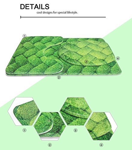 Coloranimal 3-teiliges Set mit Teppichen, WC-Deckelbezug und Badematten, Follow Your Dreams, Faultier-Muster… – Bild 8