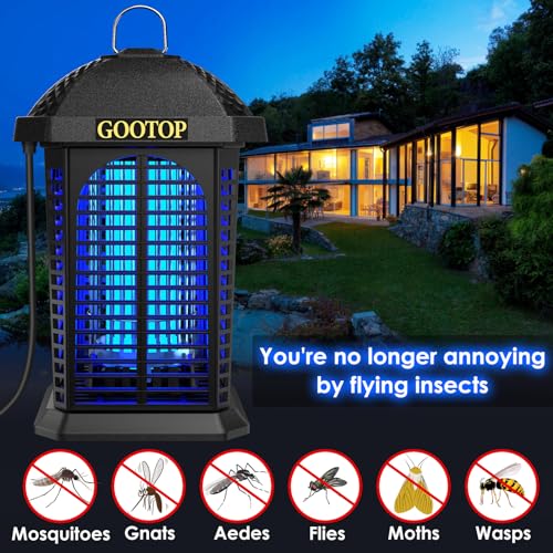 Image of Bug Zapper Outdoor, 4200V Electric Mosquito Zapper, Bug Zapper Outdoor, Fly Traps, Fly Zapper, Mosquito Killer Indoor 3 Prong Plug, 90-130V, ABS Plastic Outer