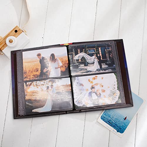 Photo Album Hold 4 X 6 Photos, 200 Vertical Insert Pockets Photos,50 Pages Leather Photo Book, Capacity Pictures For Vacation Family Anniversary Birthday Wedding Baby (Bookcase) #TOP7