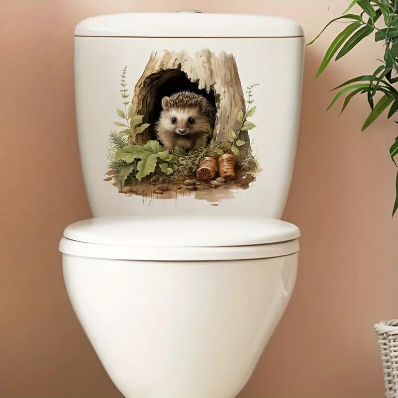 Autocollant Pour Abattant WC – Motif Fleurs & Oiseaux – PVC Imperméable – Décoration Salle De Bain