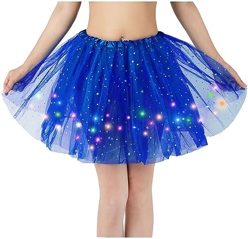 Kefiyis Tutu Skirts for Women LED Light Up Tutu Adult Teen Skirt Ballet Dance Parties Fancy Dress Halloween Costume