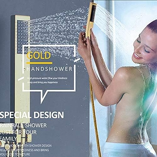 Ensemble de robinets de douche dissimulés doré avec bec de baignoire