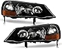 VIPMOTOZ Black Housing OE-Style Headlight Headlamp Assembly For 2002-2003 Acura TL Xenon HID Model, Driver & Passenger Side