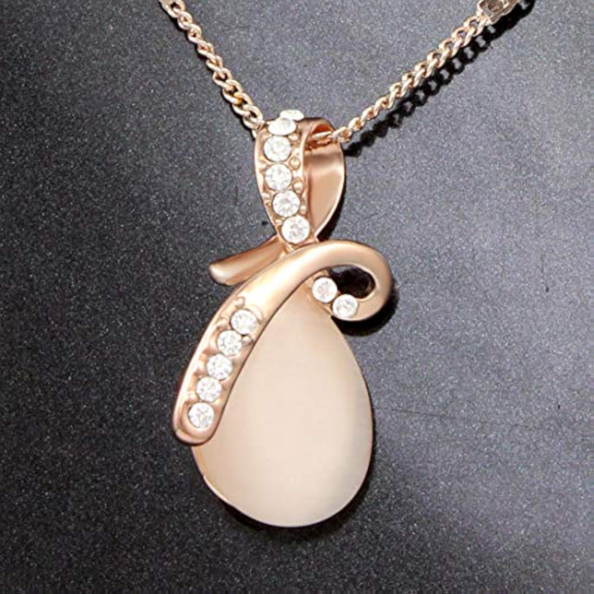 Women's Premium Crystal Stone Pendant Chain Necklace