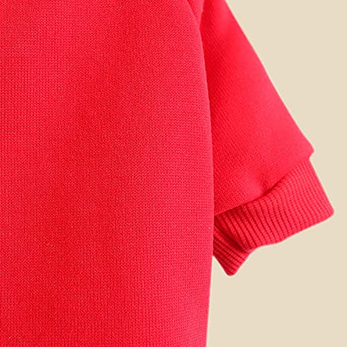 Pet Cat Sweaters For Cats - Hairless Cat Cotton Shirts Pet Clothes - Pullover Kitten Sports Fan Pet T-Shirts With Sleeves - Cats & Small Dogs Apparel (Red, X-Large) #TOP4