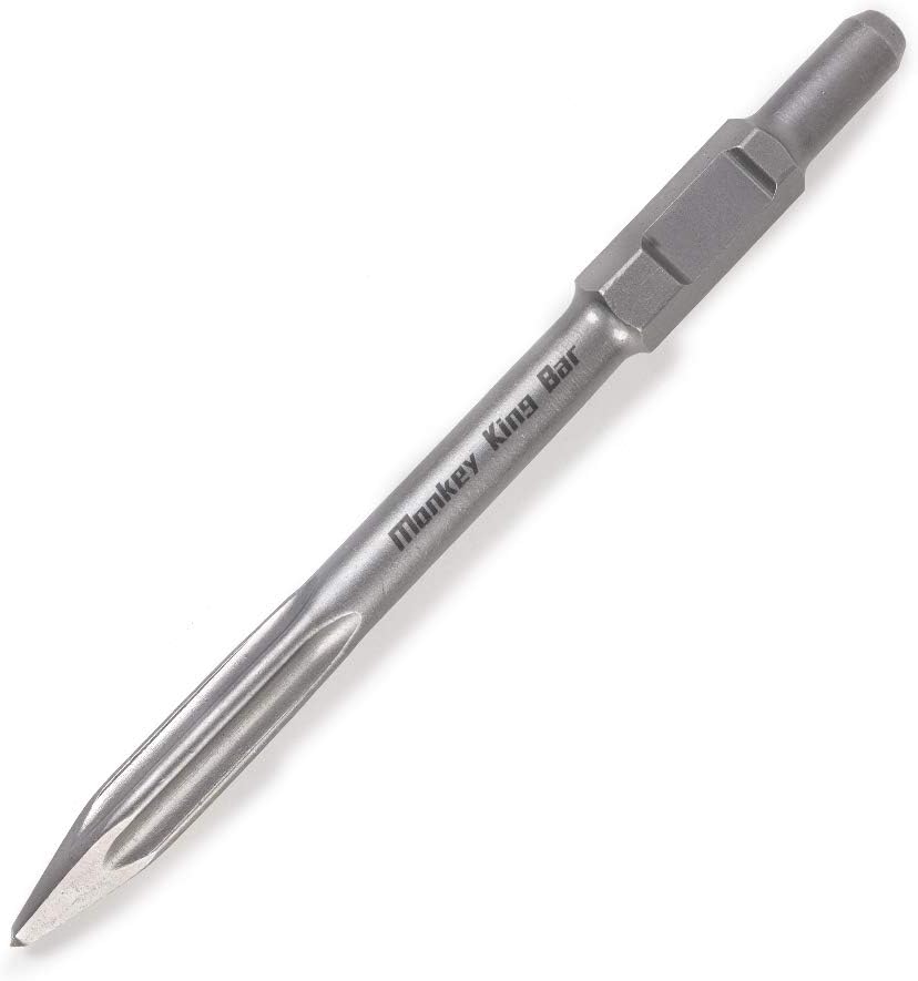 MonkeyKingBar- 16" Hex Chisel Self-Sharpening Bull Point Chisel- (30MM) Shank Electric Jack Hammer Drill Bits