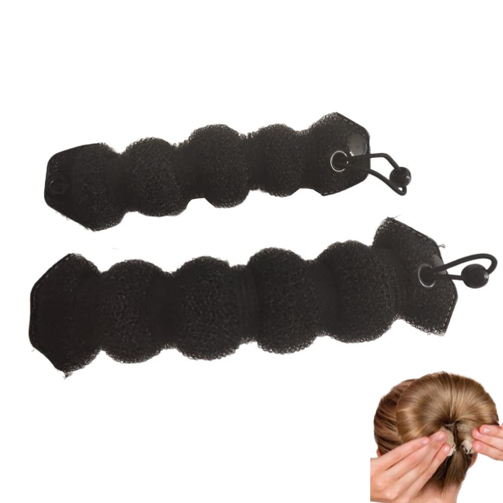 Bun Maker Foam Hair Styling Stylers for Women, 2 Count (1 Large, 1 Small), Black, Sponge Material Accessories