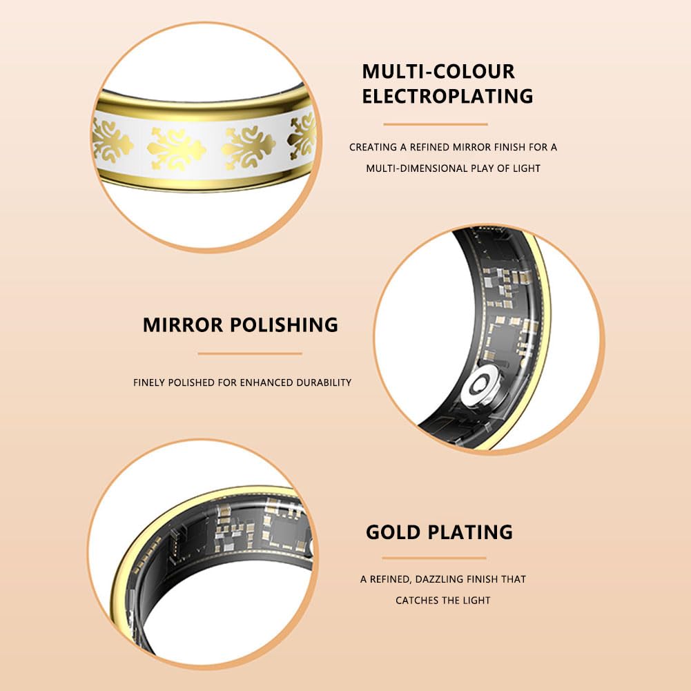 Anello Smart, Smart Ring Donna Anello Intelligente Smart Ring Misura Pressione Sanguigna Anello Intelligente Uomo Bluegrey 11#