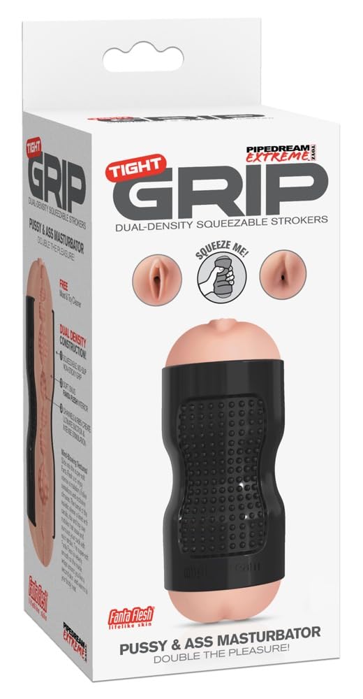 Pipedream Extreme Toyz Tight Grip Pussy and Ass Masturbator, Black, 1 Pound