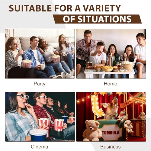 Image of Campfun Popcorn Machine with 3 Candy Box, 12 Oz Professional Popcorn Maker Cart with Stainless-Steel Kettle & 3 Plastic Spoons for Movie Theater Snack Bar, Brown+White