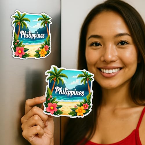 Image of Naxon Philippines Country Theme Souvenir Wooden Refrigerator Stylish Fridge Magnet - Fridge Decoration Magnet for Kitchen & Home Decor | Perfect Souvenir Gift | Size 3x3 Inches | Pack of 1