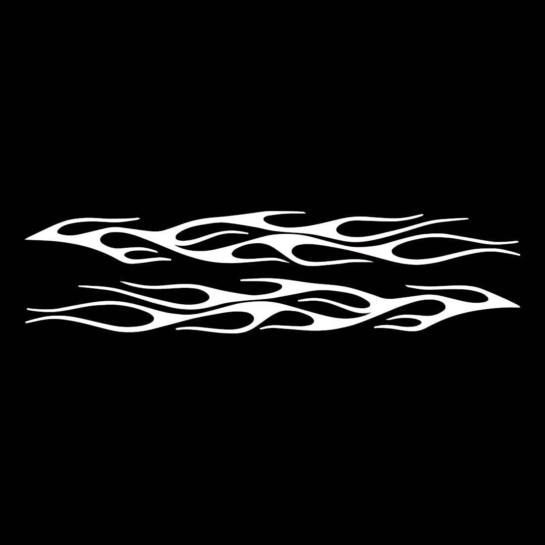 Flame Long Stripe Racing Car 4 (White) (Set Of 2) Premium Waterproof Vinyl Decal Stickers For Laptop Phone Accessory Helmet Car Window Bumper Mug Tuber Cup Door Wall Decoration