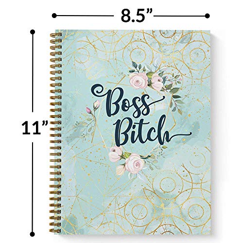 Carnet à spirale Boss Bitch grand format cahier de notes ligné couverture rigide durable - 3
