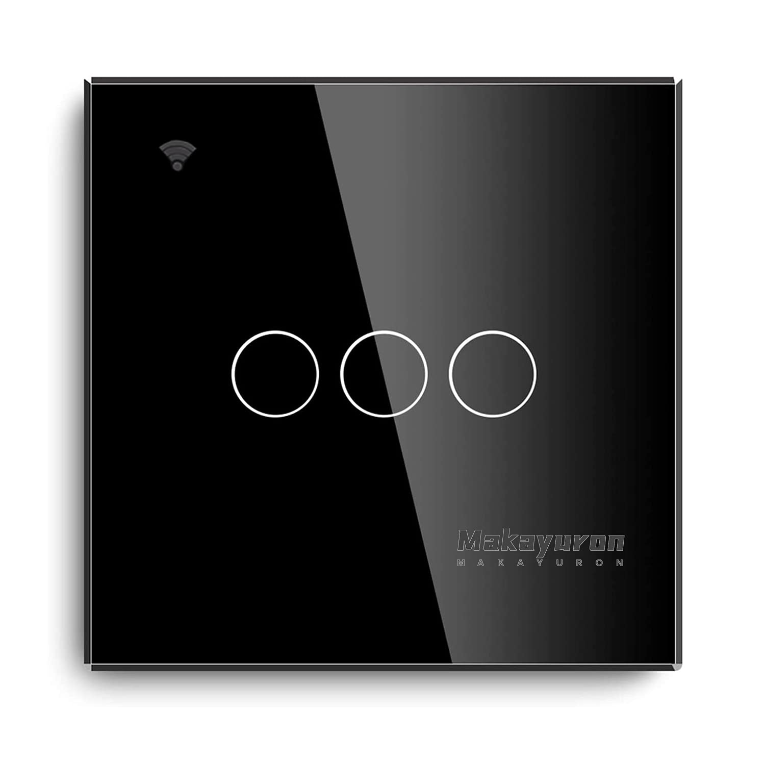 WiFi Smart Wall Light Switch,No Neutral Wire Required, No Hub Required, Compatible with Alexa and Google Home, APP Remote Control, Timing Function, Voice Control (Black 3 Gang)