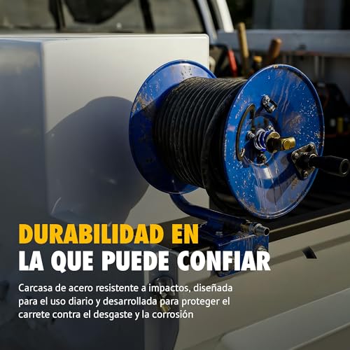 Carrete de manguera de aire para garaje Goodyear de acero con manivela 8
