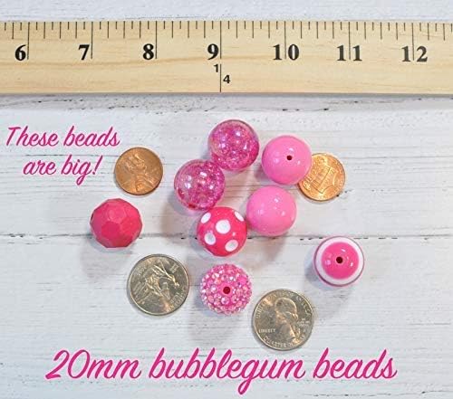 Easter Brights 20mm Chunky Bubblegum Beads 50 Piece Mix Jumbo Plastic Bead Set for Kids Crafts