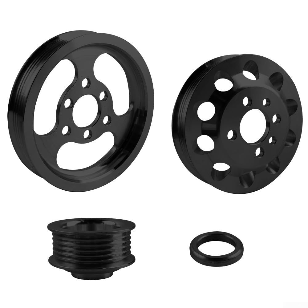 Kit de polea de aluminio Billet para MK4 para Golf GTI Jea 1.8T 2.0L 1999-2005 Cigüeñal Accesorio (negro)