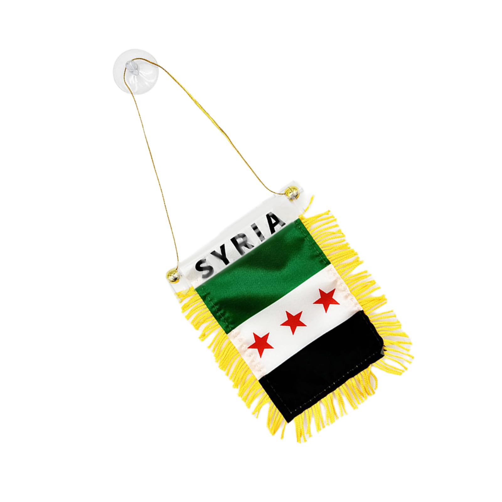 Tmboryuu Syria Small Pennant 8x12cm Car Rearview Mirrored Decors For Diplomatic And Cultural Display Syrian Hanging Flags Banners