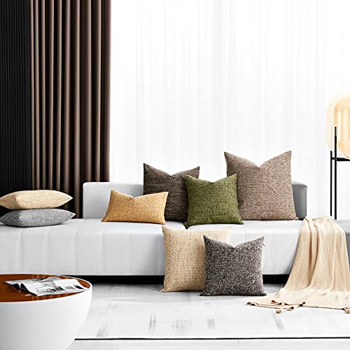 Hocomo Pack Of 2 Linen Throw Pillow Covers, Solid Color Burlap Decorative Pillow Covers, Square Rustic Cushion Covers, Home Decor Pillowcase For Sofa Couch Chair Bed, Army Green, 26" X 26" #TOP6