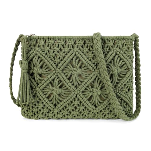 Image of Gladdon Bohemian Small Crossbody Bag for Women Stylish Woven Shoulder Purse | Hand Weaving,Small Boho Crossbody,Lightweight,with Tassel,Travel Vacation,Daily Use,Sturdy Straps,Showcasing Individuality