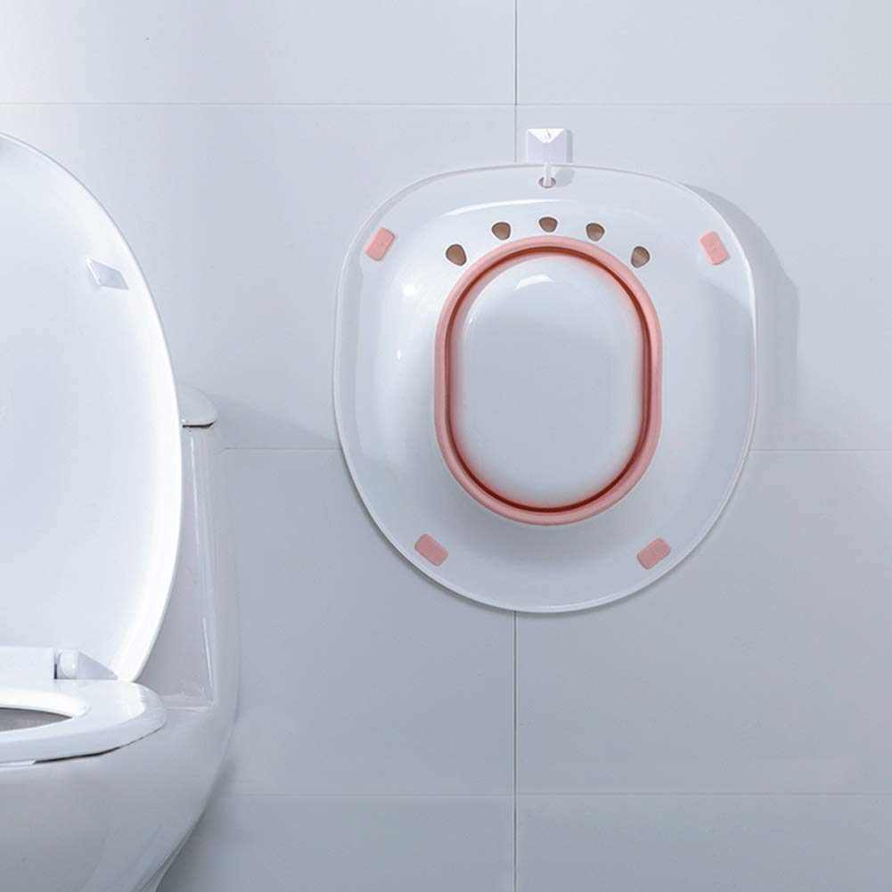 Baignoire de siège pour toilette, Bassin de bain Sitz pliable,bidet portable, convient aux toilettes universelles
