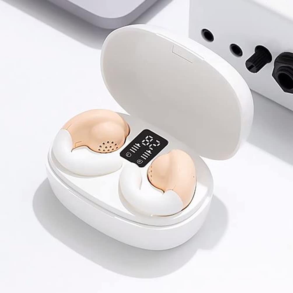 Photo 1 of Open Ear Earbuds Sport Clip On Open Ear Headphones Bone Conduction Earbuds Cycling Running Workout Ear Buds Wireless Headphones Bone Conducting Earbud Gaming Gym Bluetooth Earbud Earphones Beige1