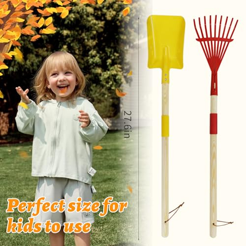 Set infantil 2 piezas rastrillo y pala para jardín miniatura 6