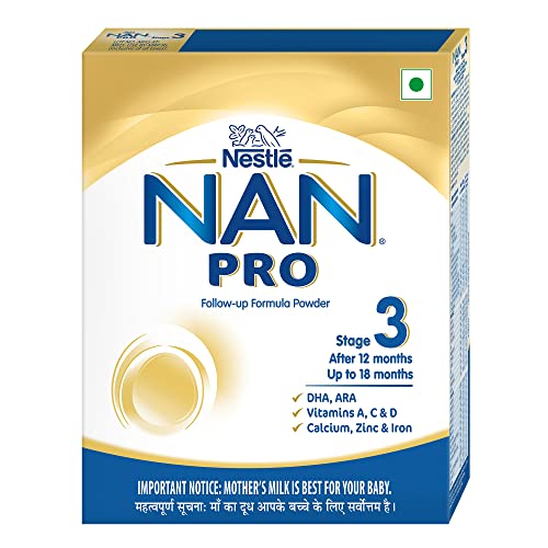 Image of Nestle NAN PRO 3 Follow-Up Formula Powder - After 12 months, Up to 18 months, Stage 3, 400g Bag-In-Box Pack & Nestle Nan Lo Lac Infant Formula Powder, Upto 24 months - 200 g Bag-In-Box Pack COMBO