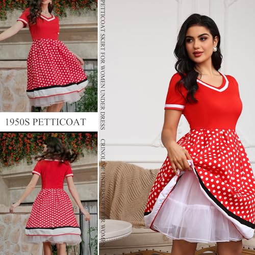 BABYONLINE D.R.E.S.S. Women Crinoline Petticoat for Vintage Dress Short Tutu Slips Underskirt2