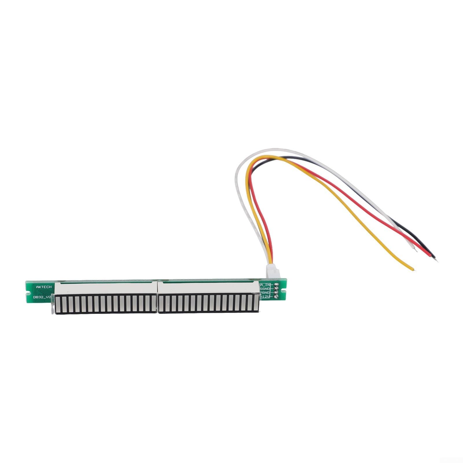 32 LED Bars Audio Display Analyzer Music Sound Level Indicator VU Meter With Adjustable Speed And Brightness