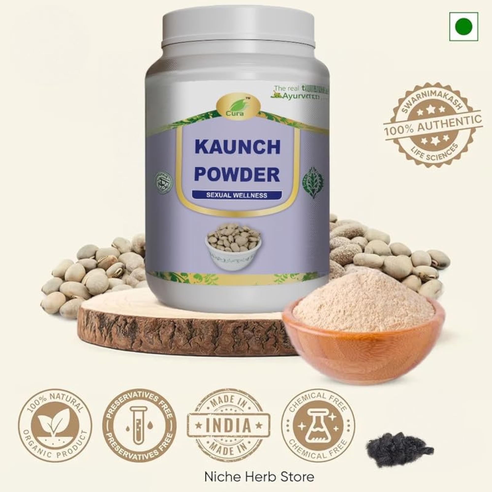 Kaunch Beej Powder, Ayurvedic Herbal Supplement, 100gm