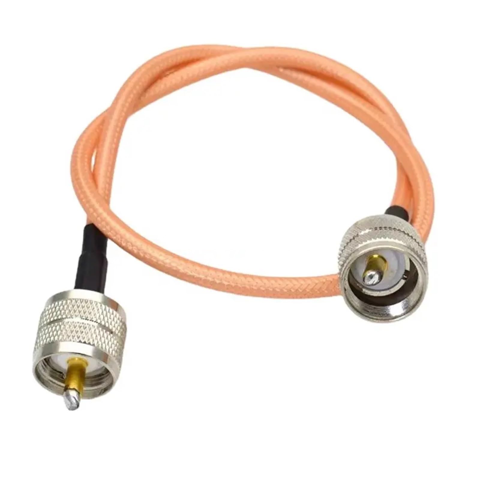 RG400 podwójnie ekranowany kabel UHF PL259 wtyczka męska do złącza RF koncentryczny adapter zworka warkocza prosty (50 cm)