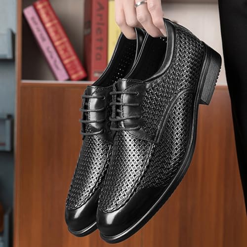 YZABEL Fashion Breathable Hollow Pointed Toe Oxford Shoes Classic Lace-up Formal Oxford Business Meeting Office Work Shoes2