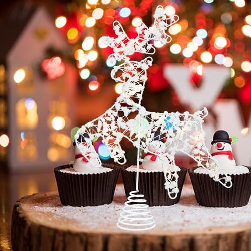 Amosfun Puntale per Albero di Natale con Renna