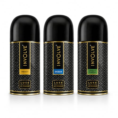 Image of Involve Luxe Combo - Impact, Ocean & Urban Fresh - Pack of 3 | Automatic Room Freshener Refills | 2200 Sprays Guaranteed | Lasts up to 60 Days (225ml x 3) | Home Fresheners | Long Lasting Fragrance