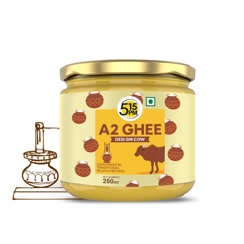 5:15Pm A2 Ghee Organic 250Ml | 100% Desi A2 Gir Cow Ghee | Traditional Vedic Bilona Method | Handmade Curd Churned | Pure A2 Cow Ghee | Natural & Healthy | Lab Tested & Certified 250Ml.. (B09XVH92BM) Amazon Price History, Amazon Price Tracker