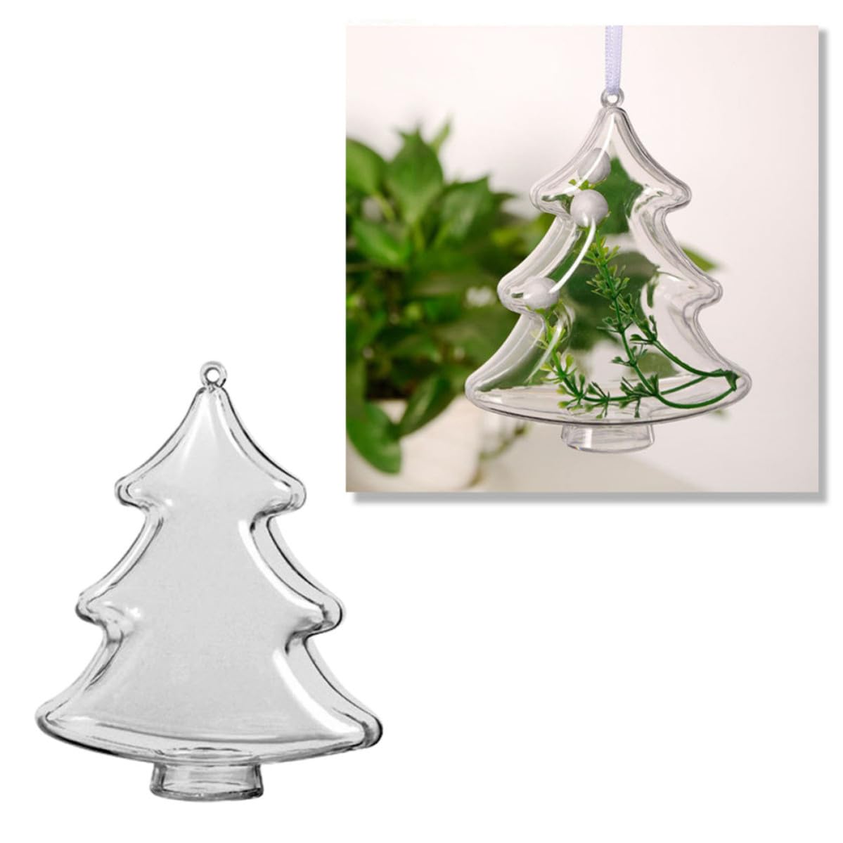 Didiseaon 30 Pièces Boules Suspendues en Plastique Transparent Noël, Forme